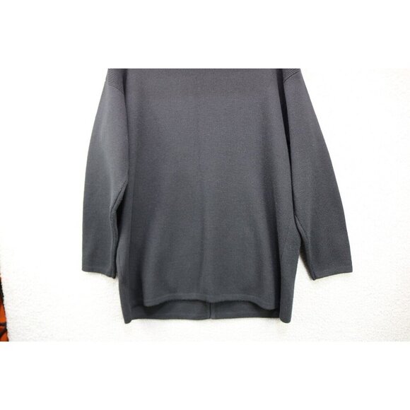 Jones New York Black Long Cardigan-Large-Pockets-Lambs Wool Blend-Academia - Picture 10 of 10